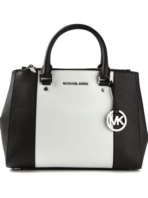 michael kors black and white check handbag|Michael Kors black shoulder handbags.